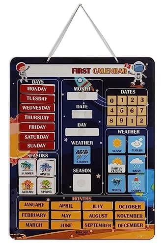 Inkdotpot My First Calendar Board for Kids, Preschool Wall Hanging 36.8cm x 29.2cm (14.5 x 11.5 inches) | Fun Learning Daily Calendar thumbnail 1