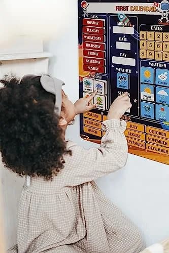 Inkdotpot My First Calendar Board for Kids, Preschool Wall Hanging 36.8cm x 29.2cm (14.5 x 11.5 inches) | Fun Learning Daily Calendar thumbnail 4