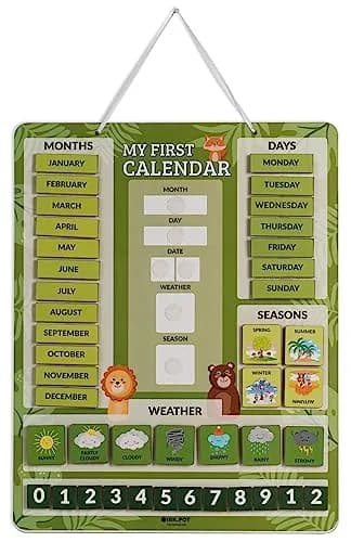 Inkdotpot My First Calendar Board for Kids | Fun Learning Wall Calendar 14.5x11.5 inches thumbnail 1