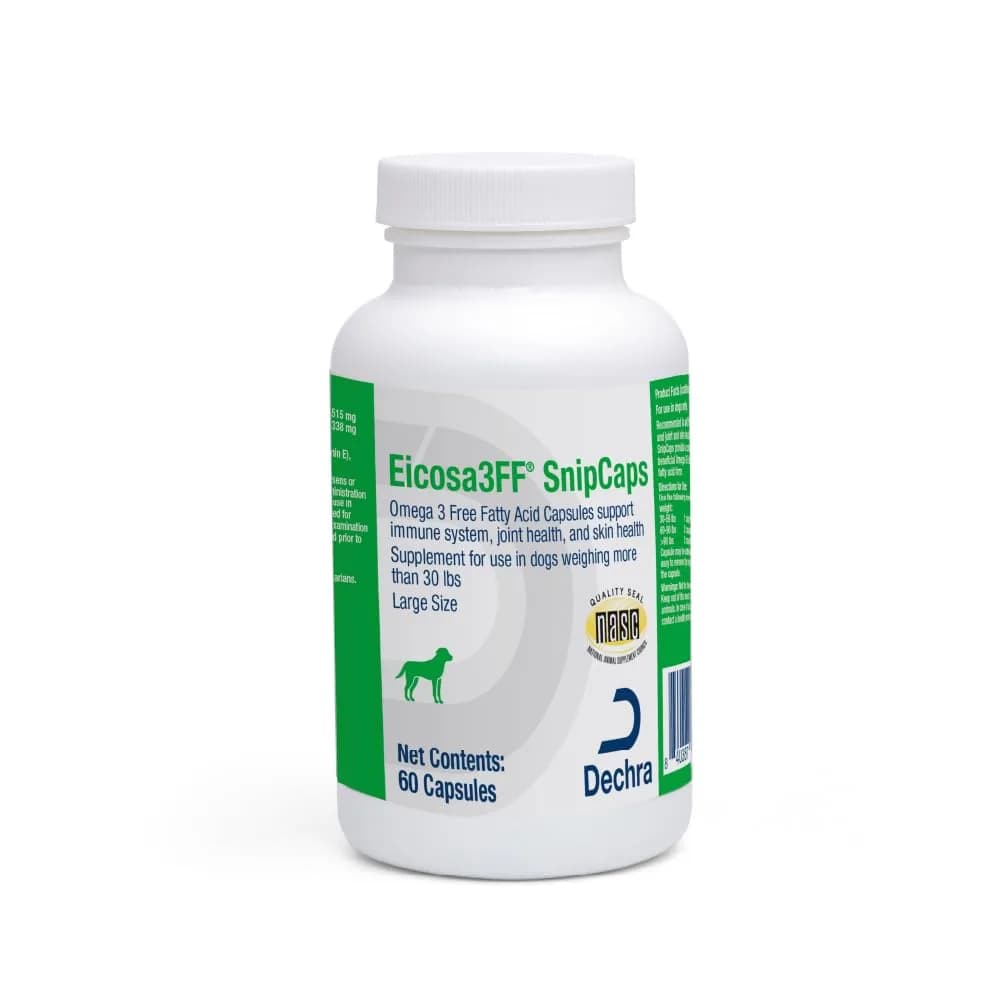 Eicosa3FF SnipCaps Omega 3 Capsules for Dogs Large 60 ct | Supports Skin & Coat