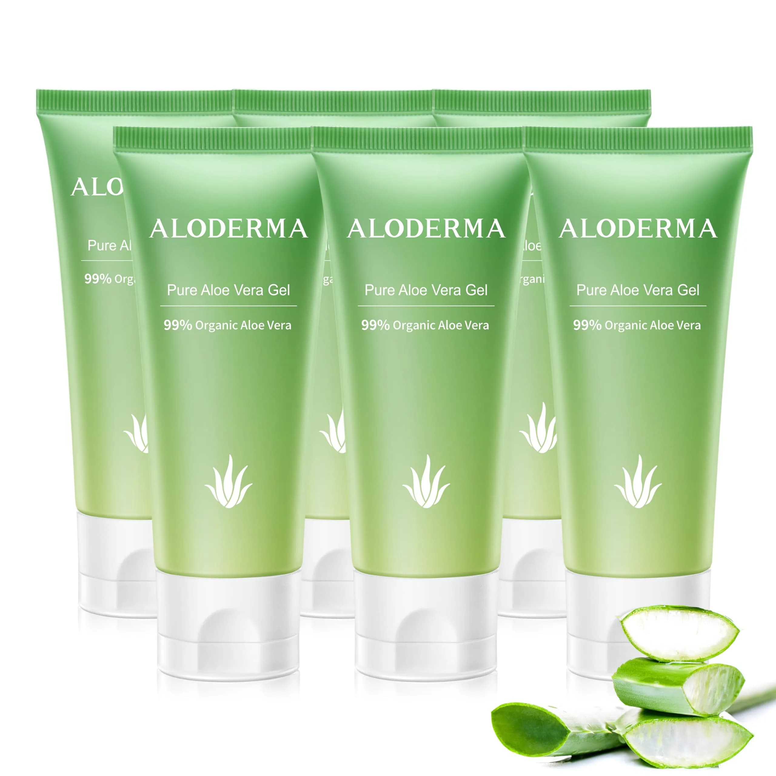 Aloderma 99% Organic Aloe Vera Gel 45ml (1.5oz) | Soothes & Hydrates Sun-Exposed Skin — Clear