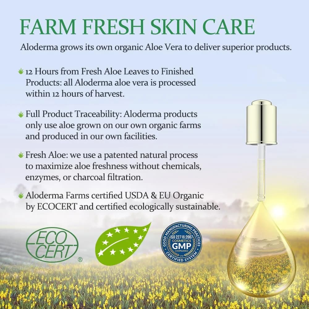 Aloderma Organic Aloe Vera Gel 270ml (9.14 Fl Oz) | Hydrating & Soothing Gel for After Sun Care - view 5
