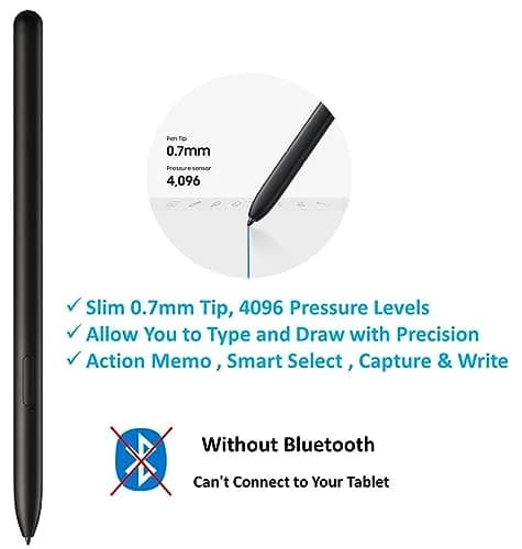 TYHJ Black Stylus Pen for Samsung Galaxy Tab S9 FE, S9, S9+, S9 Ultra | 4096 Pressure Sensitivity thumbnail 2