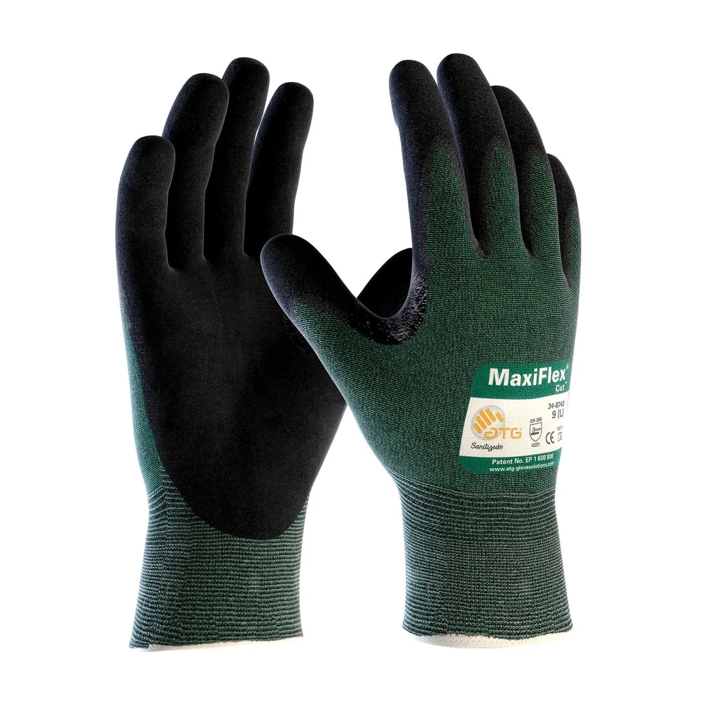 MaxiFlex Cut 34-8743 Cut Resistant Nitrile Work Gloves | Breathable, Fitted, Micro-Foam Grip (Medium) — Medium