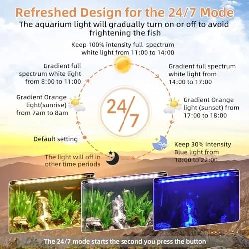 hygger LED Aquarium Light 26W Full Spectrum Fish Tank Light with Timer & 24/7 Mode, 1294lm, Black | 82.55 cm (32.5 in) Tank thumbnail 4