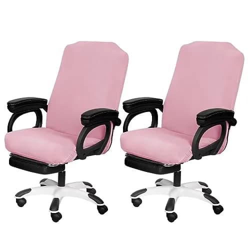 SARAFLORA Grey Large Office Chair Cover Set - 2 Piece Stretchable & Washable Protector - main product image
