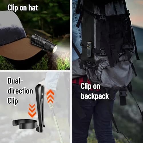 NICRON Mini Rechargeable LED Flashlight 1200 Lumens | Compact, Magnetic, 7 Modes for Outdoor & EDC (Black) thumbnail 7