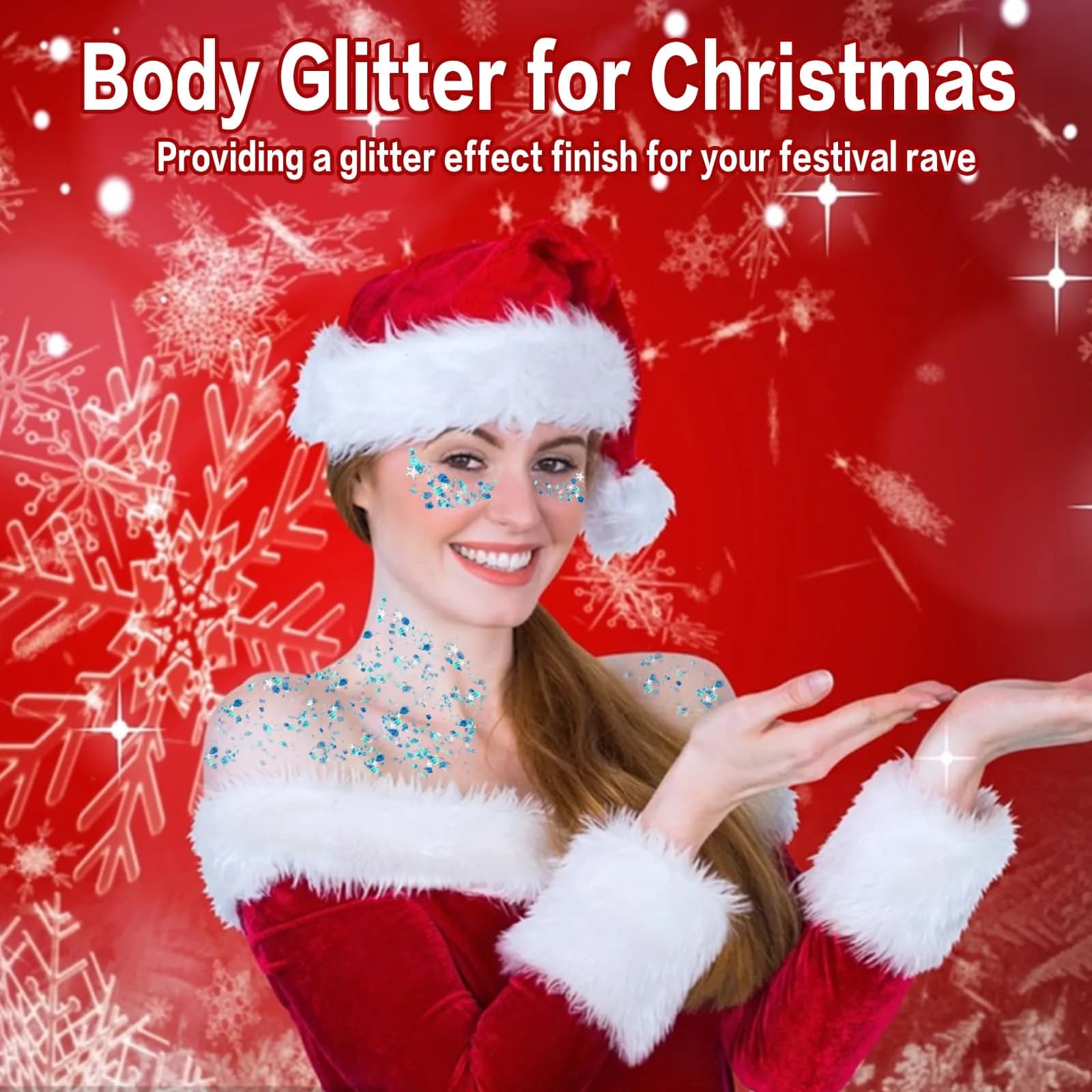 MEICOLY Light Blue Chunky Body Glitter Gel | 0.9 oz (25.5 g) Mermaid Princess Face Glitter - view 3