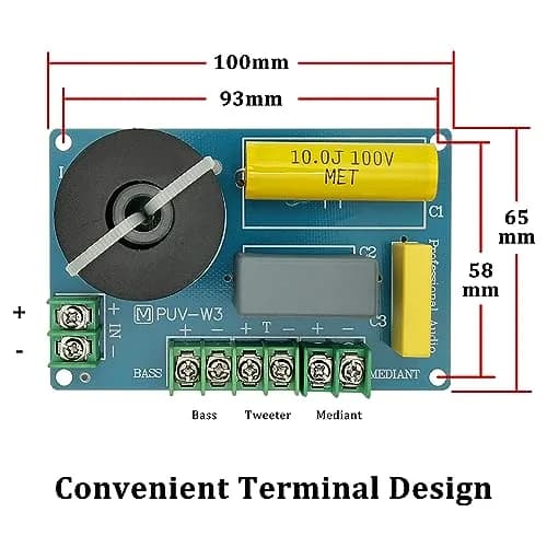 HiQltyla 3 Way Speaker Crossover 200W Passive for HiFi Home Audio 4-8 Ohm | PUV-W3 Model thumbnail 2
