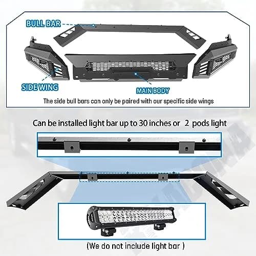 Hawkley Ram 1500 Front Bumper 2013-2023 | Heavy Duty Steel Replacement thumbnail 3