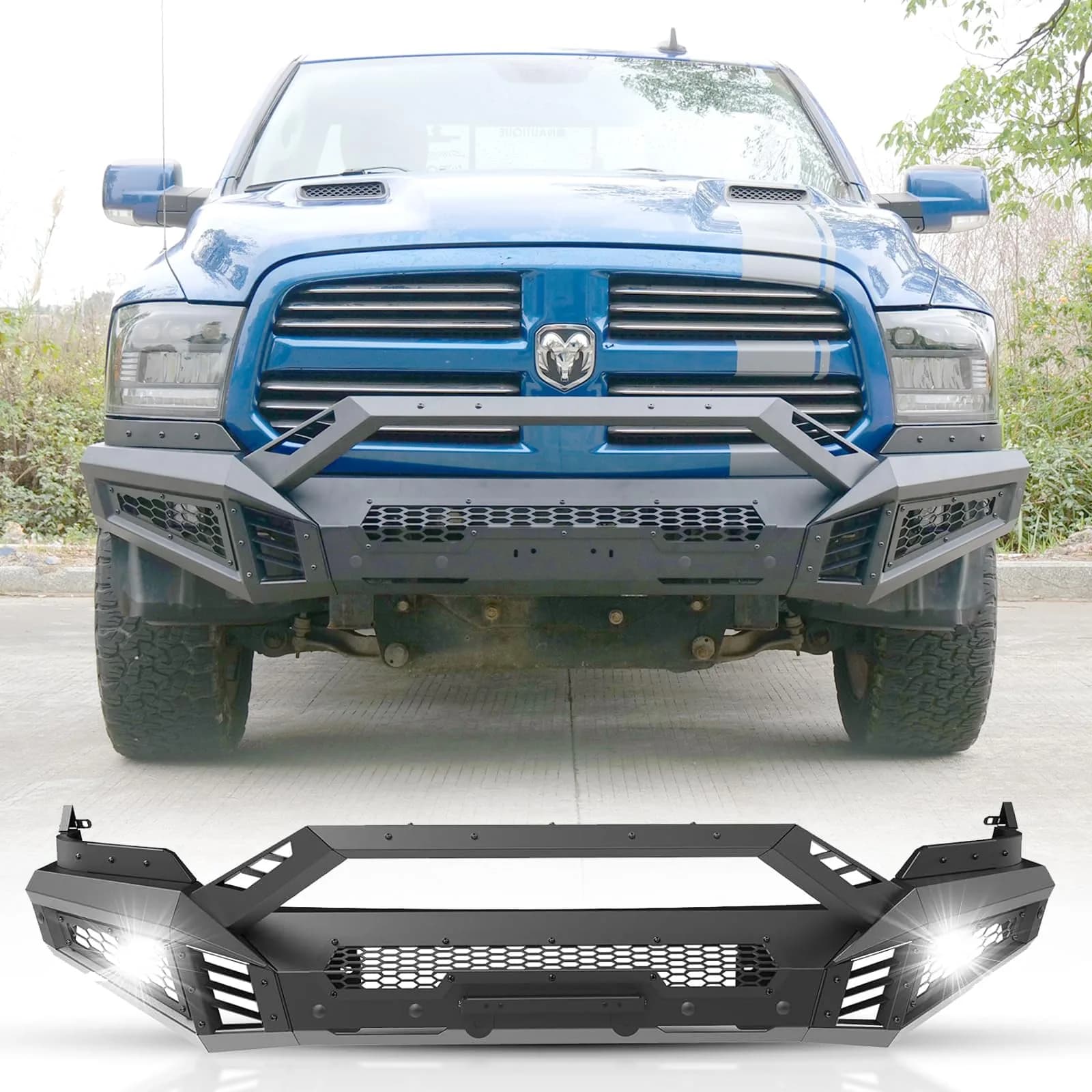 Hawkley Ram 1500 Front Bumper 2013-2023 | Heavy Duty Steel Replacement - main product image