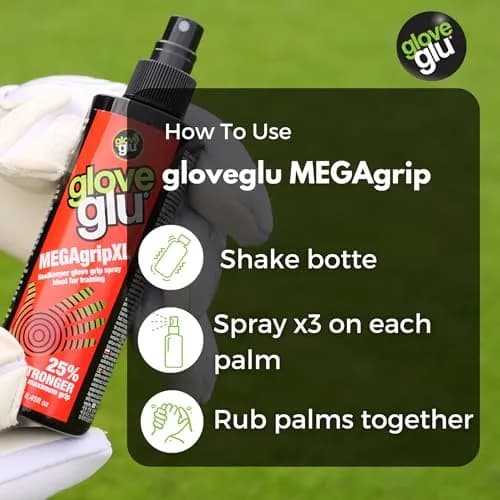 Gloveglu MEGAgrip Goalkeeper Glove Grip Spray 250ml (8.45 fl. oz) | 25% Stronger Maximum Grip Formula thumbnail 5