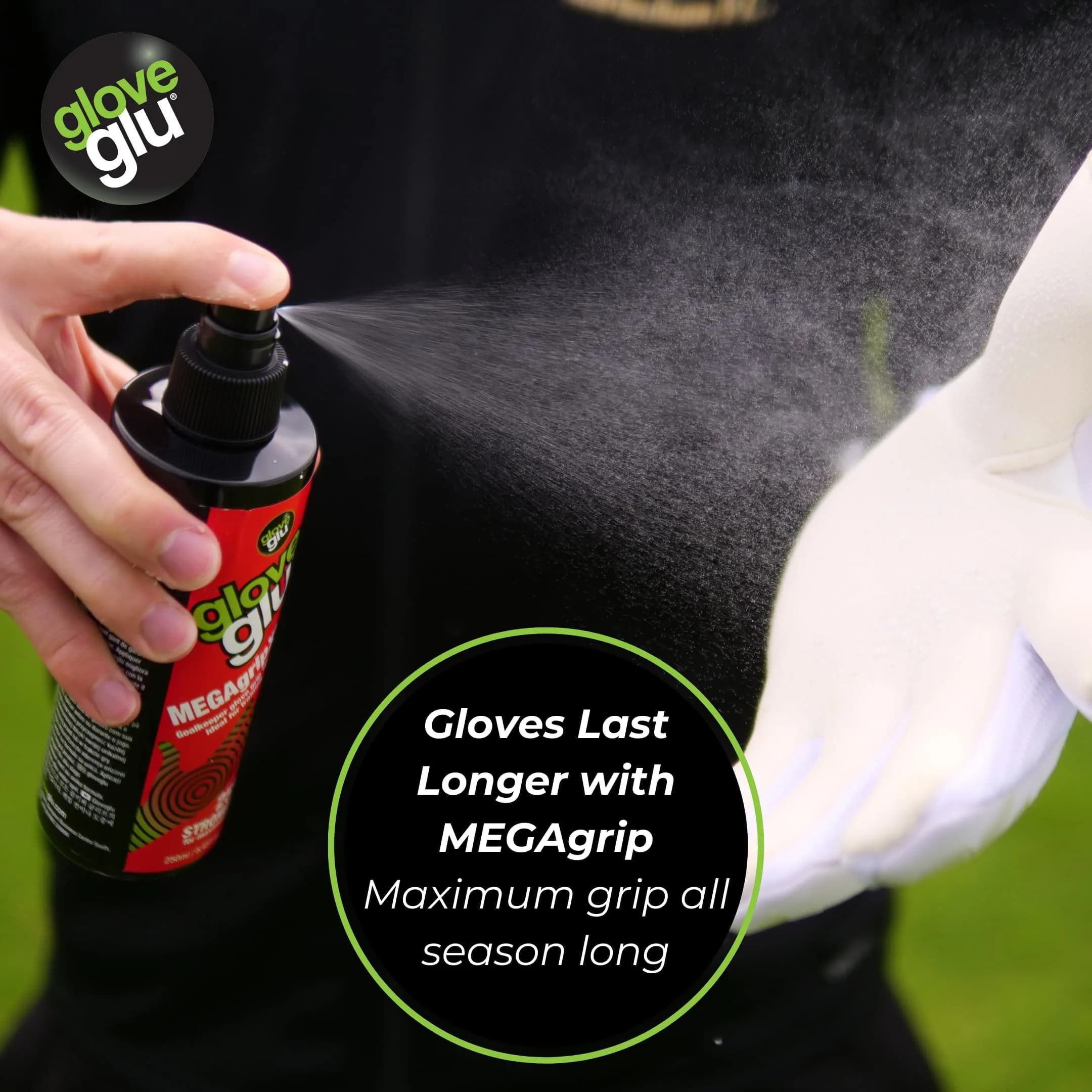 Gloveglu MEGAgrip Goalkeeper Glove Grip Spray 250ml (8.45 fl. oz) | 25% Stronger Maximum Grip Formula - view 6