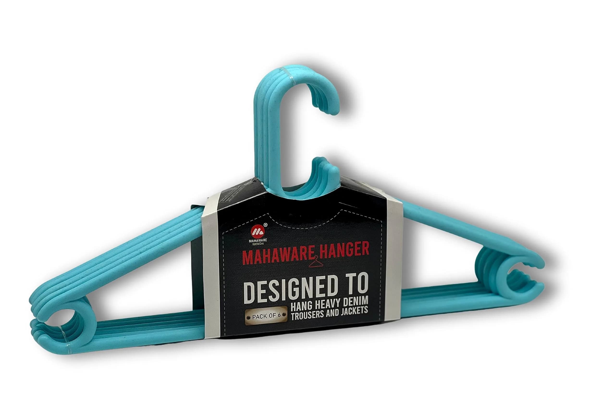 Mahaware Sturdy Polypropylene Hanger, Pack of 6, Mint Granite Green | Space-Saving & Durable for Indian Closets - main product image