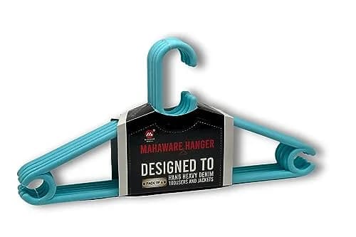 Mahaware Sturdy Polypropylene Hanger, Pack of 6, Mint Granite Green | Space-Saving & Durable for Indian Closets thumbnail 1