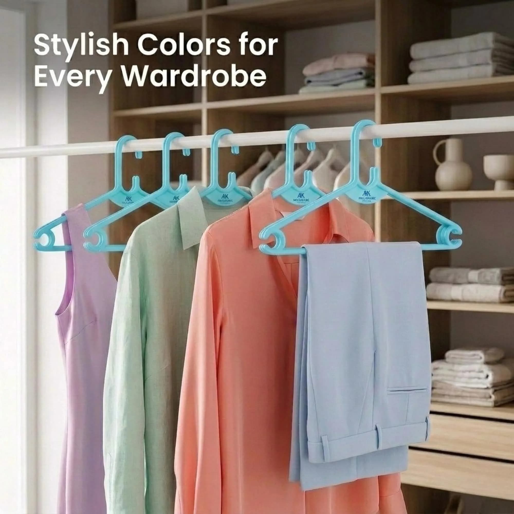 Mahaware Sturdy Polypropylene Hanger, Pack of 6, Mint Granite Green | Space-Saving & Durable for Indian Closets - view 2