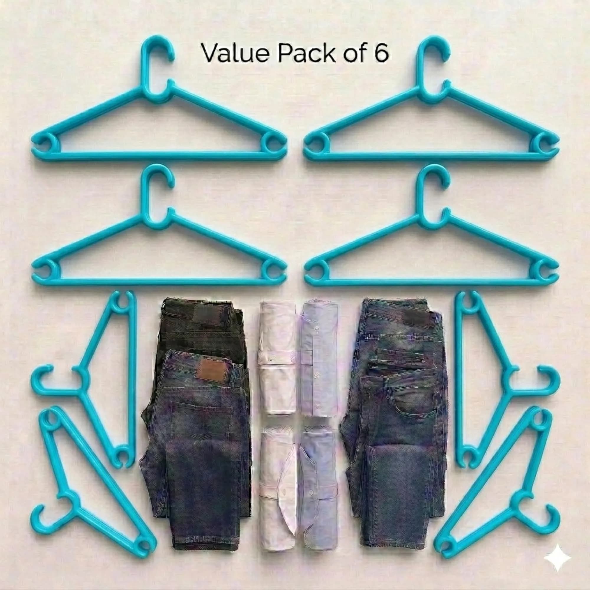 Mahaware Sturdy Polypropylene Hanger, Pack of 6, Mint Granite Green | Space-Saving & Durable for Indian Closets - view 4