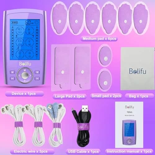 Belifu TENS & PMS Muscle Stimulator 24 Modes | Pain Relief & Therapy Device with 10 Pads thumbnail 7
