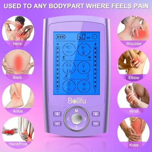 Belifu TENS & PMS Muscle Stimulator 24 Modes | Pain Relief & Therapy Device with 10 Pads thumbnail 2