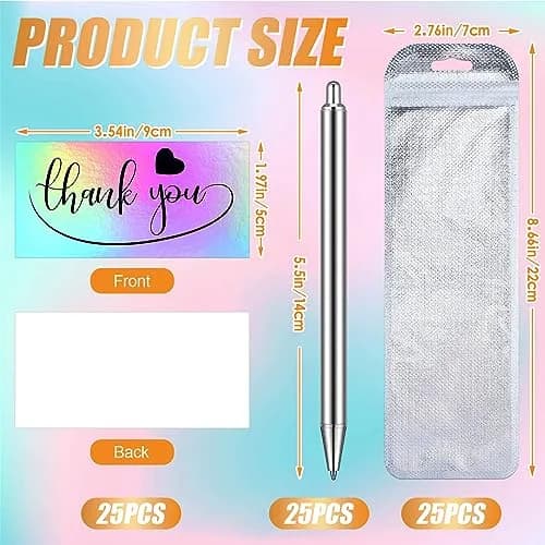 Qilery 25 Set Stainless Steel Blank Epoxy Pens | Smooth Ink Flow for DIY Crafts thumbnail 2