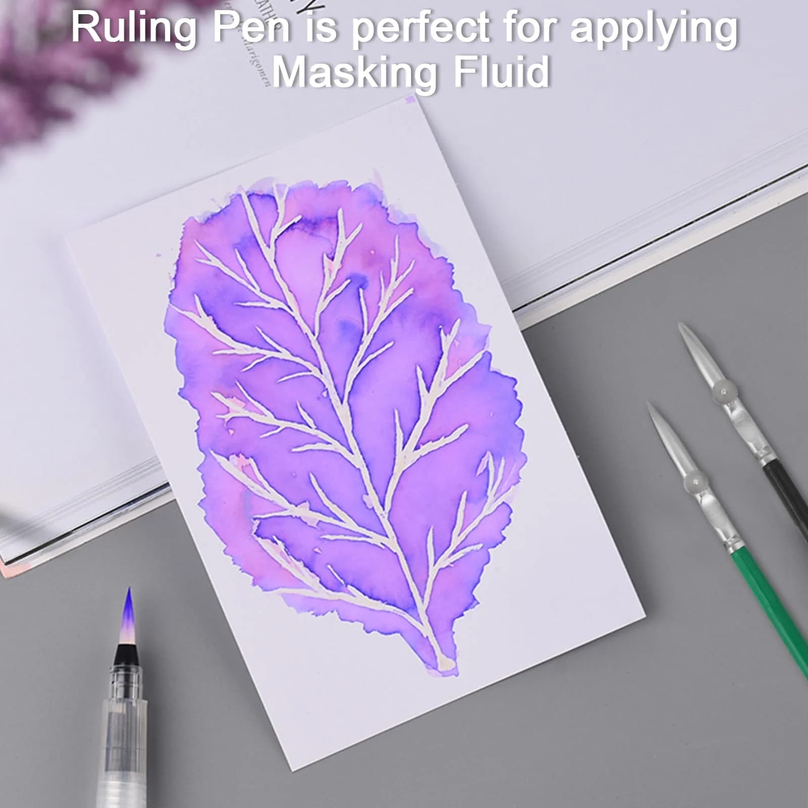 LOONENG Ruling Pen for Masking Fluid, Cross Hinged Fine Line Drawing Tool 0.1mm | Precision Artist Pen - view 7
