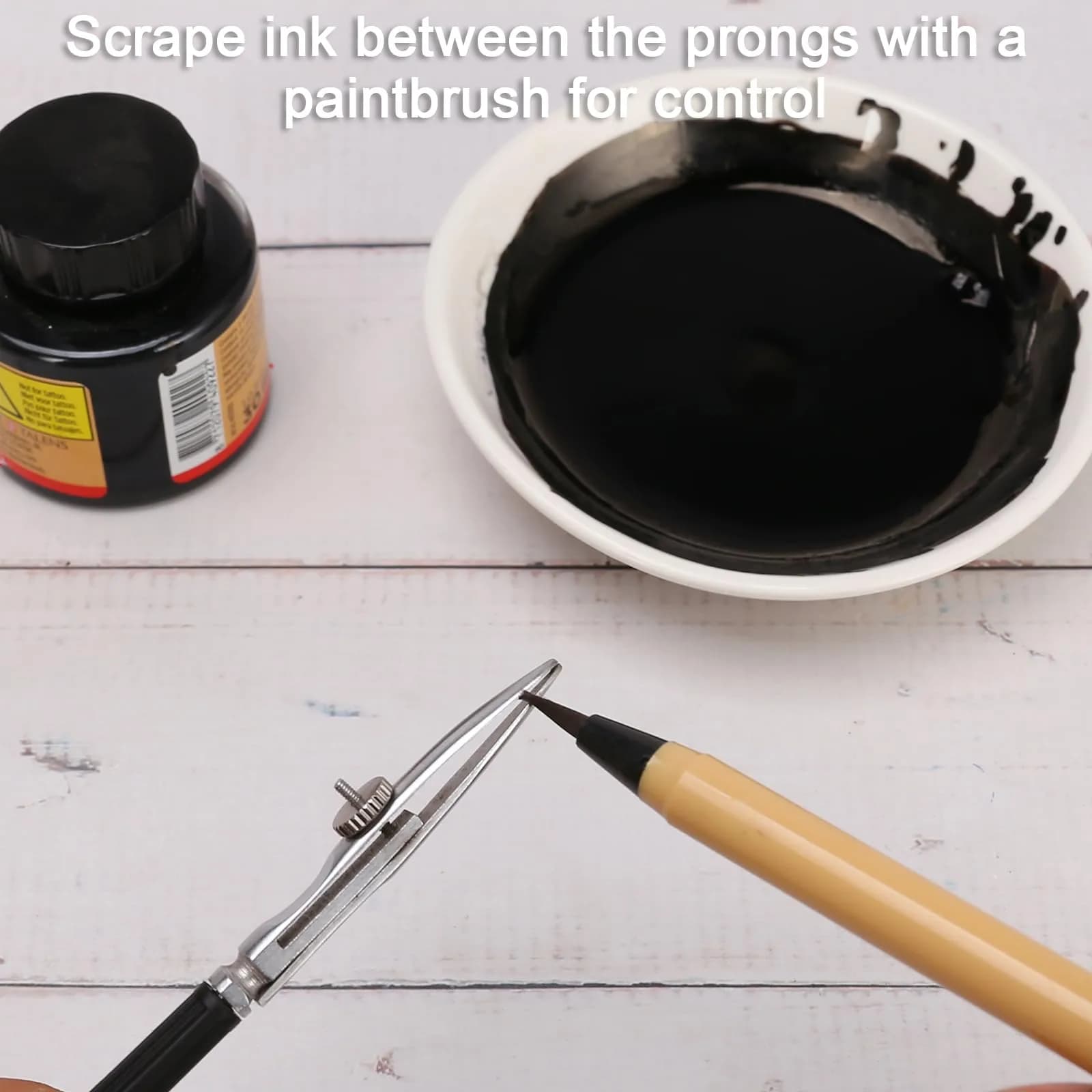 LOONENG Ruling Pen for Masking Fluid, Fine Line Drawing, Technical Cartography & Calligraphy, 0.5mm (0.02 inch) - view 2