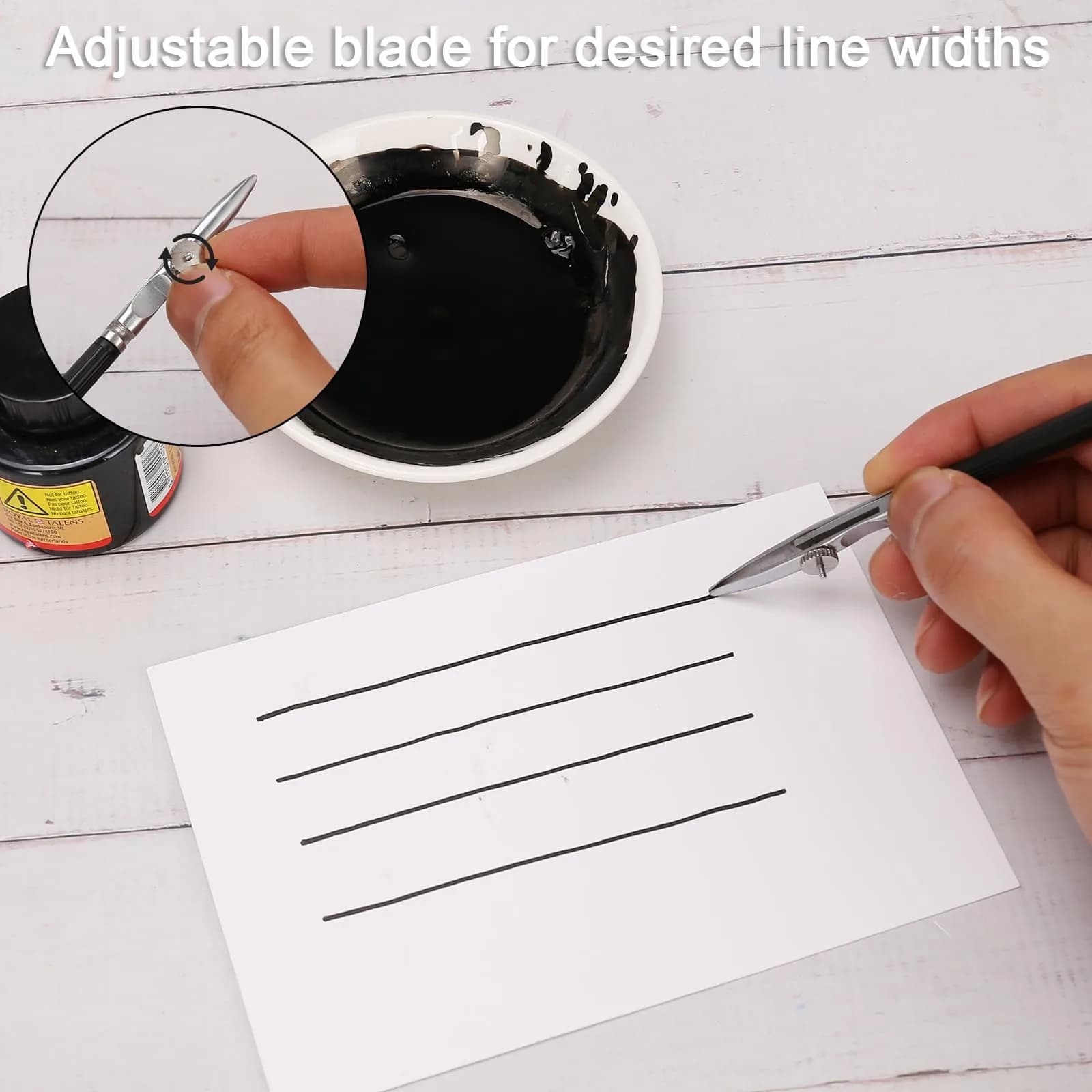 LOONENG Ruling Pen for Masking Fluid, Fine Line Drawing, Technical Cartography & Calligraphy, 0.5mm (0.02 inch) - view 4