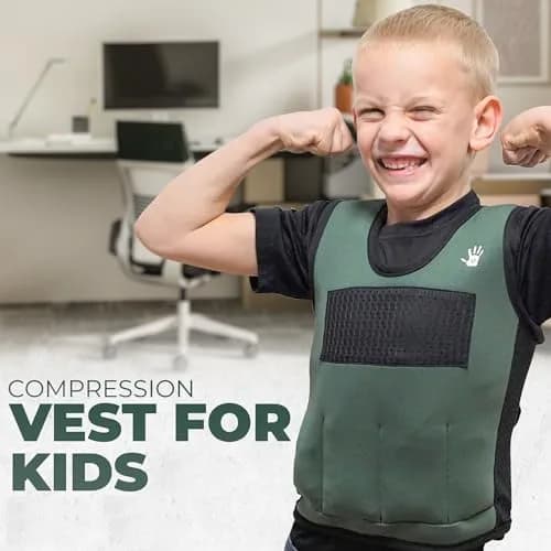 SENSORY4U Weighted Vest for Kids, Large 10-12, 1.77 kg (3.9 lb) | Adjustable Weights & Breathable Mesh thumbnail 4