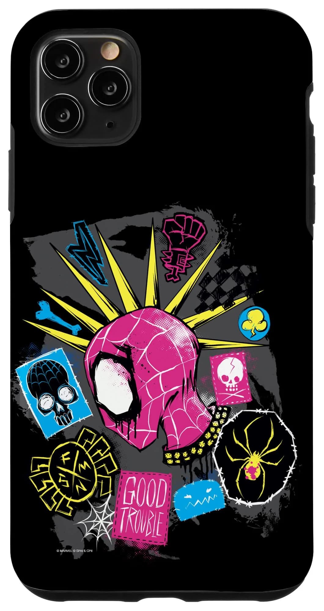 Marvel Spider-Man: Across the Spider-Verse Spider-Punk Head Case for iPhone 11 Pro Max | Official Marvel Design, Shock-Resistant
