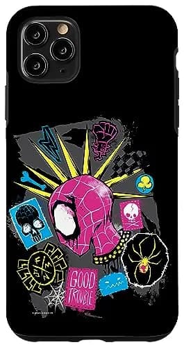 Marvel Spider-Man: Across the Spider-Verse Spider-Punk Head Case for iPhone 11 Pro Max | Official Marvel Design, Shock-Resistant thumbnail 1