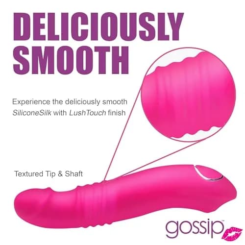 CURVE TOYS Gossip Blasters 10X Thrusting Silicone Vibrator 17.3cm (6.8in) | Curved G-Spot Dildo for Couples thumbnail 7