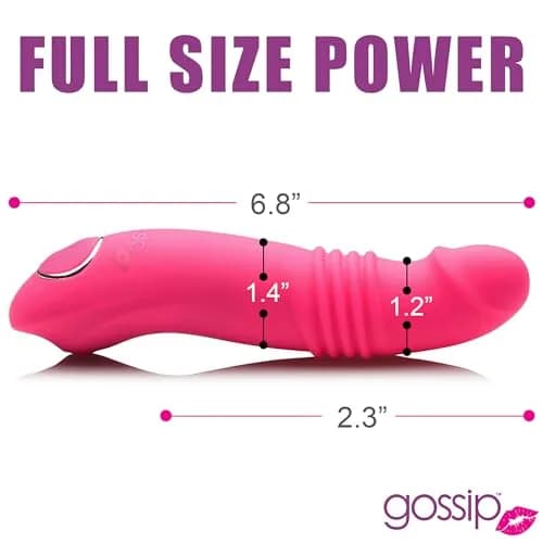 CURVE TOYS Gossip Blasters 10X Thrusting Silicone Vibrator 17.3cm (6.8in) | Curved G-Spot Dildo for Couples thumbnail 3