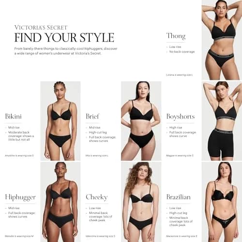 Victoria's Secret Women's Logo Cotton Hiphugger Underwear Pack, 4 Pack, M | Breathable Cotton, Full Coverage Comfort thumbnail 5