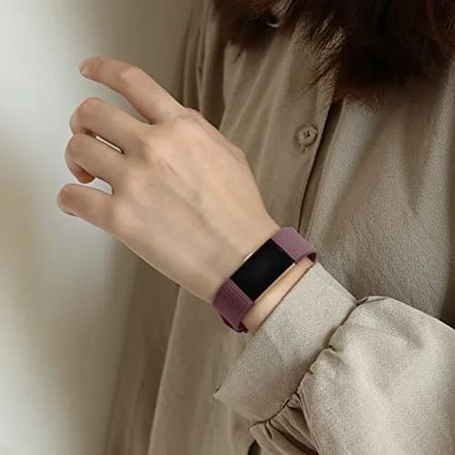 AK 3 Pack Sport Bands for Fitbit Charge 2, Large (Starlight/Milk Tea/Smoke Violet) | Adjustable Silicone Straps thumbnail 6