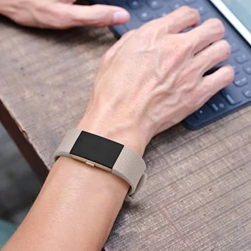 AK 3 Pack Sport Bands for Fitbit Charge 2, Large (Starlight/Milk Tea/Smoke Violet) | Adjustable Silicone Straps thumbnail 7