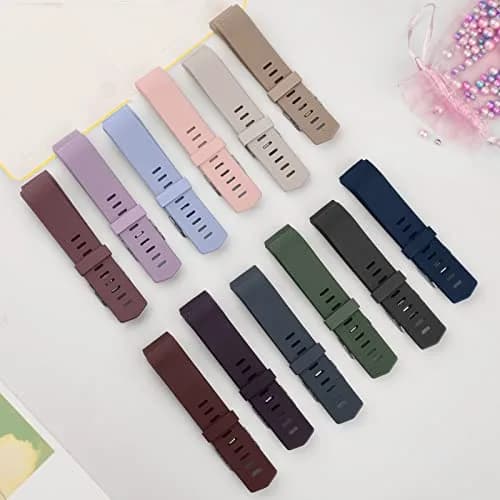 AK 3 Pack Sport Bands for Fitbit Charge 2, Large (Starlight/Milk Tea/Smoke Violet) | Adjustable Silicone Straps thumbnail 8