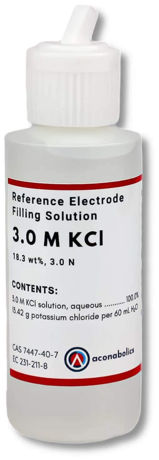 Prime Metal and Scientific 3.0 M KCl Reference Electrode Filling/Storage Solution 60ml (2oz) | For pH and ORP Electrodes - main product image
