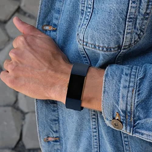 AK 3 Pack Sport Bands for Fitbit Charge 2, Small (Black/Abyss Blue/Avocado Green) | Adjustable Silicone Wristbands thumbnail 5