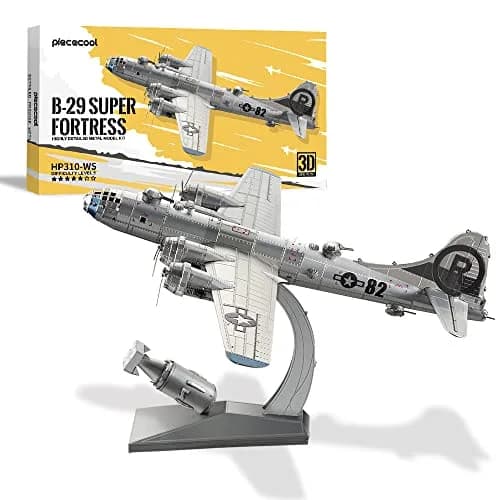 Piececool B-29 Bomber 3D Metal Model Kit 12cm (4.7in) x 22cm (8.7in) x 2cm (0.8in) | Challenging DIY Assembly Brain Teaser Puzzle thumbnail 1