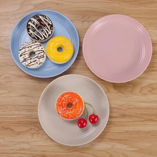 LuckyZone 7-Inch Small Wheat Straw Plates - Unbreakable Set of 4 | 17.8 cm (7 Inch) Dinner Plates thumbnail 4