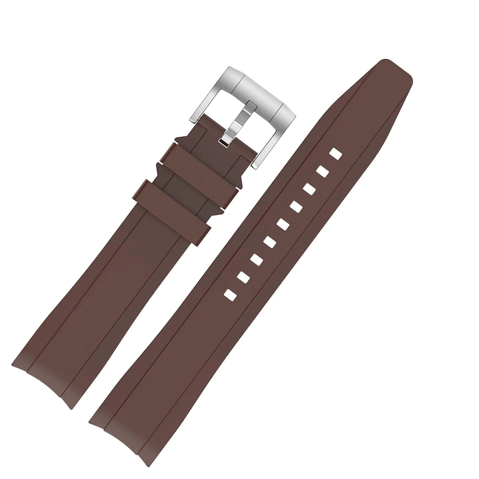 Tovimall Brown Silicone Watch Band for Omega x Swatch MoonSwatch Speedmaster, 20mm Lug Width — brown