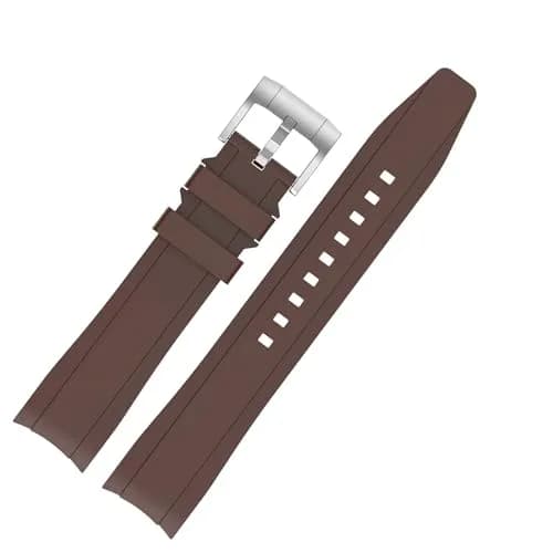 Tovimall Brown Silicone Watch Band for Omega x Swatch MoonSwatch Speedmaster, 20mm Lug Width thumbnail 1