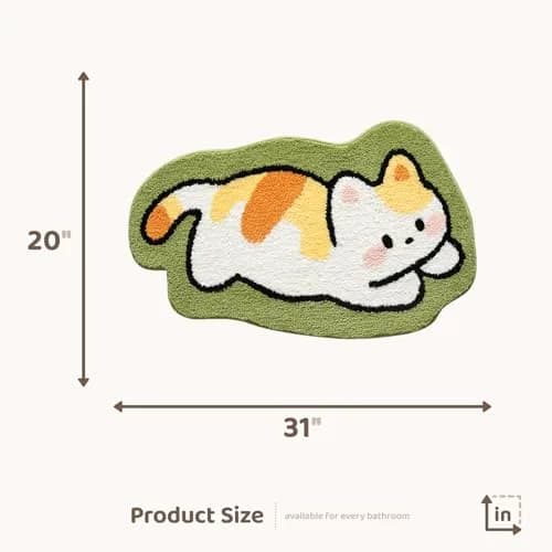 Molesun Cat Bath Mat 20x31 Inch | Soft Absorbent Microfiber Rug with Non-Slip TPR Backing thumbnail 2