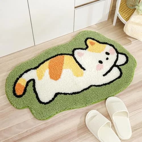 Molesun Cat Bath Mat 20x31 Inch | Soft Absorbent Microfiber Rug with Non-Slip TPR Backing thumbnail 3