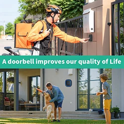 LetsWill Wireless Doorbell Kit with 2 Receivers & 1 Button | 1000ft Range, 66 Ringtones, IP66 Waterproof thumbnail 5