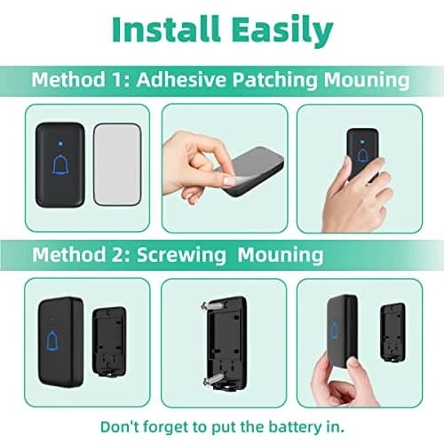 LetsWill Wireless Doorbell Kit with 2 Receivers & 1 Button | 1000ft Range, 66 Ringtones, IP66 Waterproof thumbnail 6