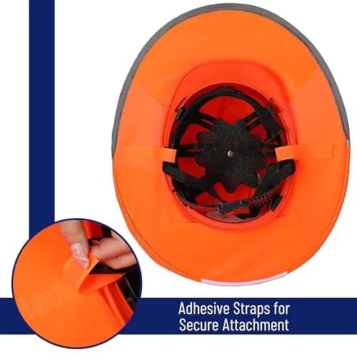 UNCO Hard Hat Sun Shield Orange Mesh with Reflective Strips | Full & Standard Brim Helmet Cover thumbnail 5