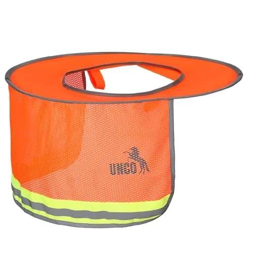 UNCO Hard Hat Sun Shield Orange Mesh with Reflective Strips | Full & Standard Brim Helmet Cover thumbnail 8