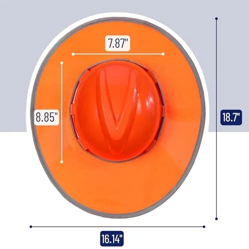 UNCO Hard Hat Sun Shield Orange Mesh with Reflective Strips | Full & Standard Brim Helmet Cover thumbnail 2