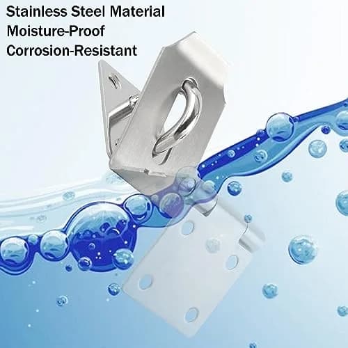 HOWDIA 4 Inch Door Lock Latch Padlock Hasp Set, 90 Degree Lock with Screws & Padlock, Stainless Steel Security Door Clasp for Shed/Gate/Storage thumbnail 6